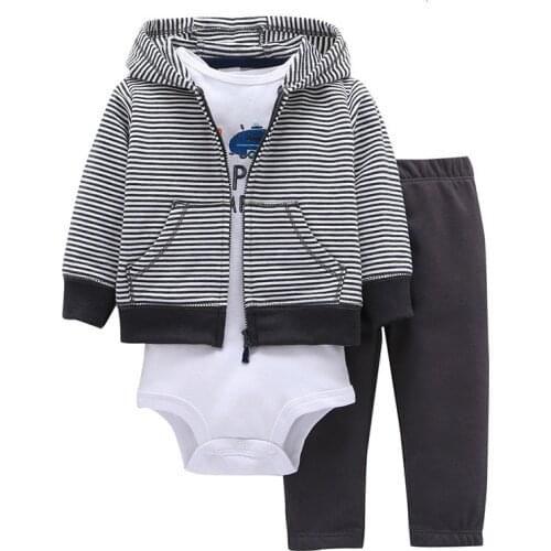 New bebes baby boy girls clothes set bodys bebes cotton hooded cardigan+trousers+body 3piece set newborn clothing
