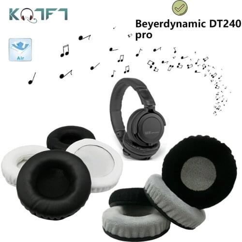 KQTFT round flannel 1 Pair of Replacement Ear Pads for Beyerdynamic DT240 pro Headset EarPads Earmuff Cover Cushion Cups