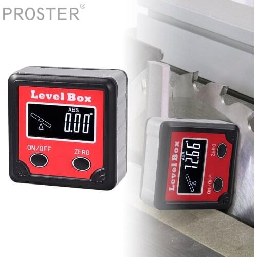 Proster For Digital Angle Gauge Protractor Inclinometer Bevel Box Magnetic Spirit Level 4* 90° LCD Backlight Display