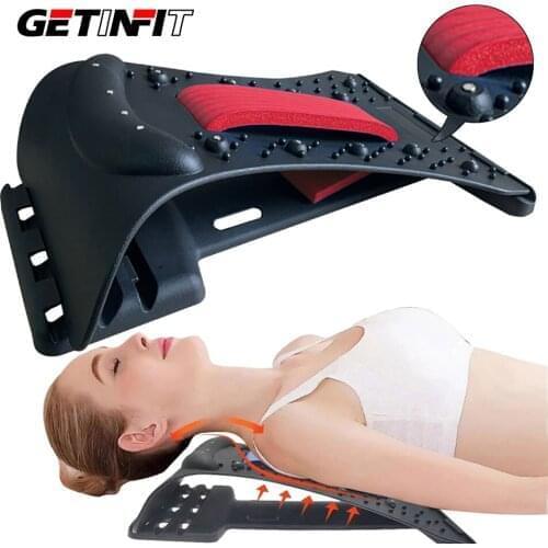 Getinfit Neck and Back Stretch Massage Magnetic Therapy Acupressure Fitness Equipment 3 Level Adjustable Massage Stretcher
