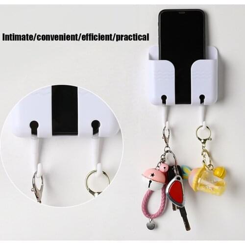 Multifunctional Hanger Shelf Home Storage Tools Self-Adhesive Bedside Remote Control Organizer Charging Bracket Box