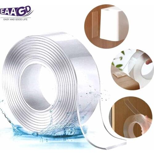 Reusable Washable Nano Double Sided Tape Adhesive Transparent Anti-Slip Adhesive for Paste Photos Posters Fix Carpet Mats