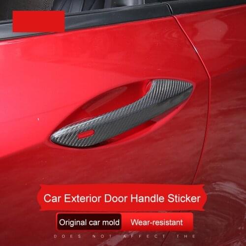 QHCP Carbon Fiber Car Exterior Door Handle Sticker Cover With Induction Hole Decorative Special For Lexus RC200T 300 Car-styling