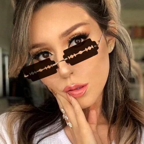 2020 New Hollow Lens Sunglasses Women Men Vintage Rimless Sun Glasses Small Frames Steampunk Shade Brand Designer Eyewear UV400