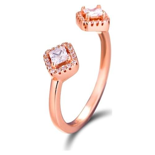 Rose Open Rings 100% 925 Sterling-Silver-Jewelry Free Shipping