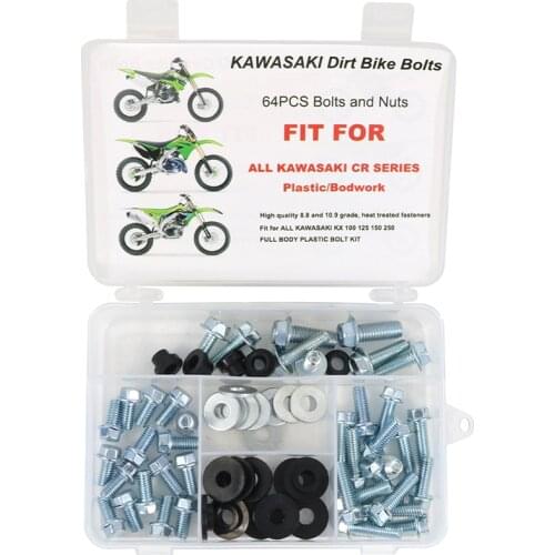 Fit for Kawasaki KX 100 125 250 500 Complete Full Fairing Bolts Kit Body Plastic Frame Fender Body Engine Bolts Kit
