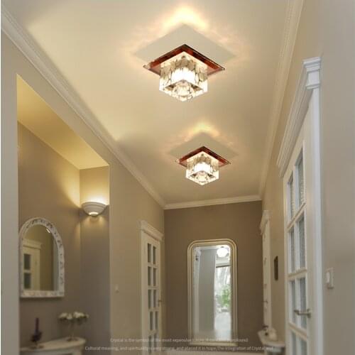 New Corridor Mirror Ceiling Lamp Aisle Veranda Lighting Down Crystal Mordern Surface Mounted LED Ceiling Lights For Living Room