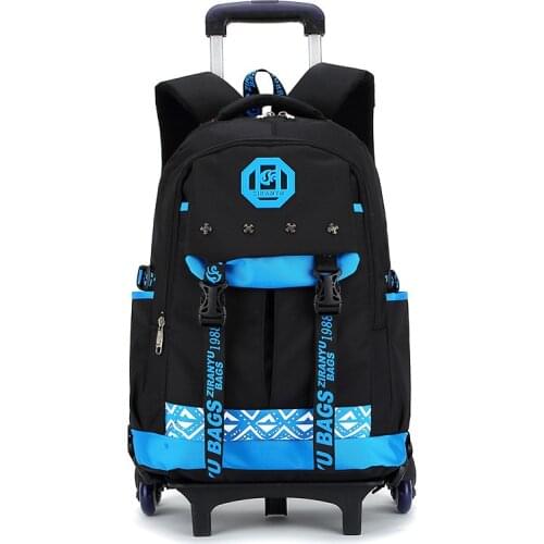 New 6 wheels Chidrens Backpack Fashion waterproof School Bag Trolley Backpacks For Children Thick Mesh Shoulder Strap Kids Bags