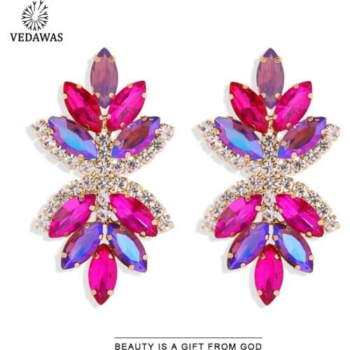 Vedawas Gorgeous Colorful Acrylic Drop Earrings for Women Trendy Shiny Multi Color Irregular Pendant Earrings Jewelry Party Gift