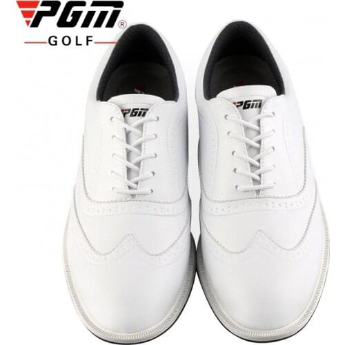 Ultralight Mens Golf Shoes Waterproof Leather Casual Business Sports Shoes English Style Breathable Training Sneakers D0841