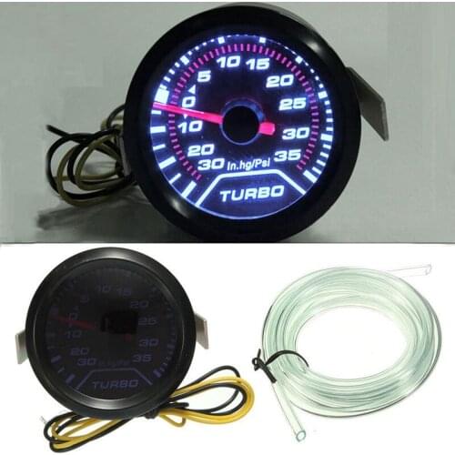 Universal Clocks White Shell Pointer Bar Turbo Boost Gauge Meter LED Car Car Styling Car Accessories HOT SALE