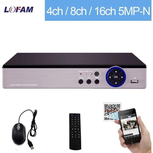 LOFAM 5MP DVR NVR 8CH 16CH 4CH Security DVR For CCTV AHD Analog IP Camera Xmeye HDMI 1080P 5MP-N Video Surveillance DVR Recorder