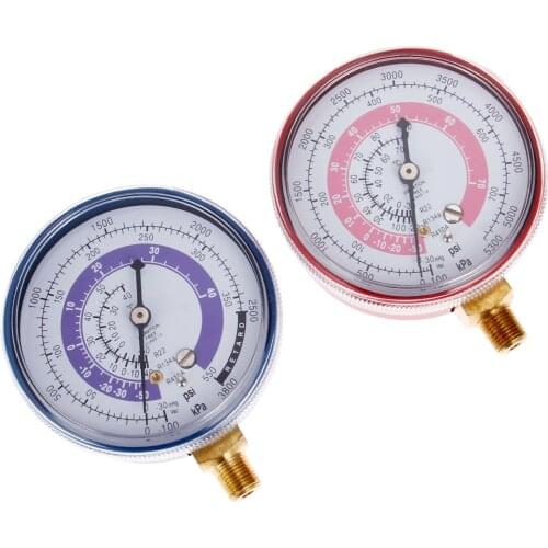 Yetaha 2Pcs R22 R12 R134a R410 High & Low Refrigerant Pressure Gauge 1/8'' NPT Air Conditioner Pressure Gauge