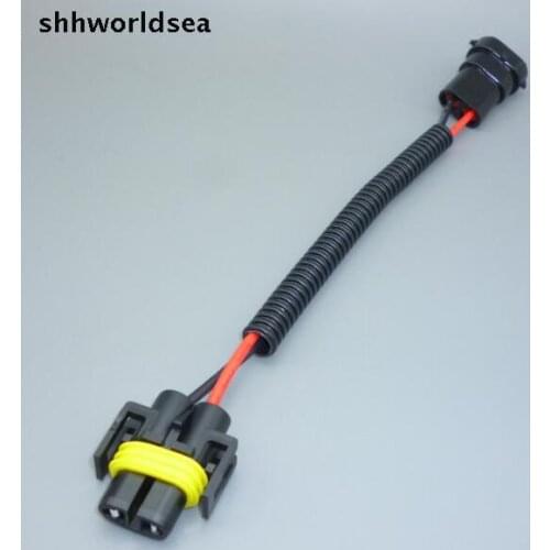 Shhworldsea 10pcs H8 H10 H11 Headlights Conversion Pigtail Connector Wiring Harness Plug car Auto male female 15cm wire PLUG