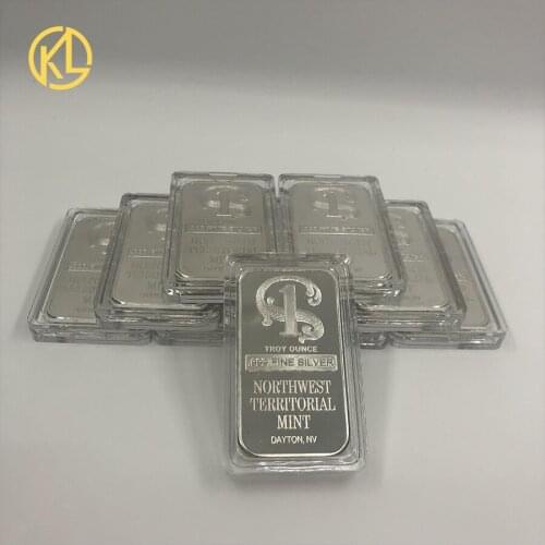 10pcs Nice Collection For TROY OUNCE 999 FINE Silver Plated Metal Bar Northwest Territorial Mint Art Crafts Bullion Bar Coin