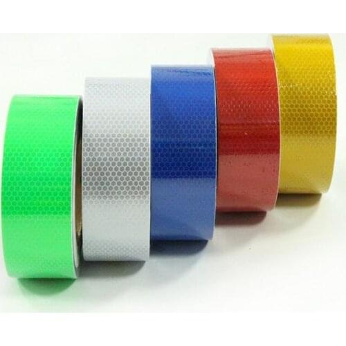 Wholesale 10pcs 5cm*50m Reflective Tape Safety Warning Conspicuity Film Adhesive tape 2" width red white yellow blue green mixe