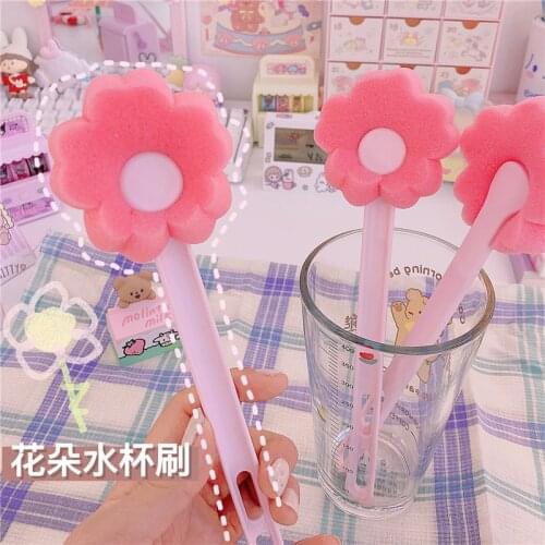 2pc Repeatable Clean Soft Sponge Long Handle Cup Brush Kitchen Cleaning Coffe Tea Glass Bottle Cup Brush