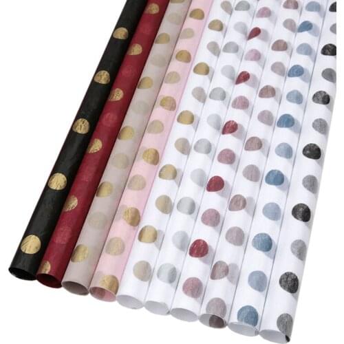 20pcs/bag Xmas Gift Box Packaging Paper Sheet Bronzing Dot Wedding Holiday Party Wrapping Decoration Supplies DIY Craft