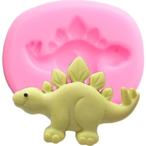 3D Cartoon Dinosaur Silicone Molds Baby Birthday Candy Chocolate Fondant Mold Cake Decorating Tools Resin Clay Soap Mould