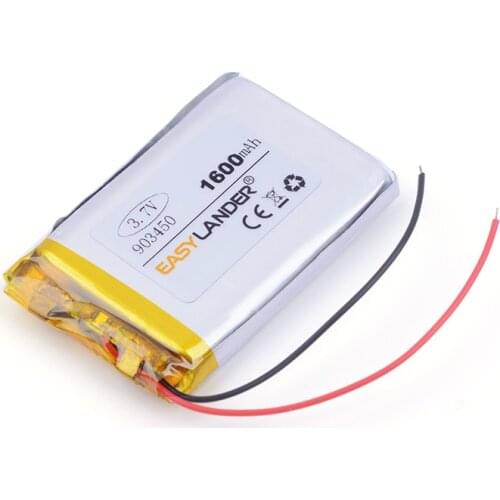 903450 1600mAh 3.7V polymer lithium battery li-ion rechargeable battery for mp3 MP4 MP5 Speaker E-book tablet pc