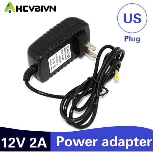 AHCBIVN 12V 2A LED power adapter US plug 5.5*2.5 LED Power Supply Adapter EU plug drive for 5050 3528 LED Strip