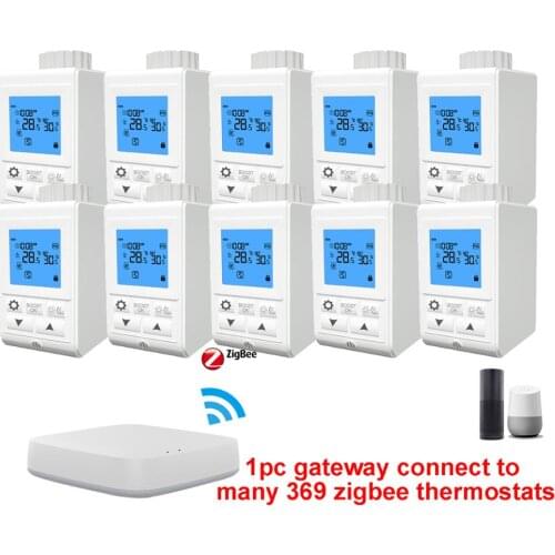 ZigBee HY369 Smart Wireless Thermostat Valve Used For Radiator Heating Work With Smart Life and Tuya App