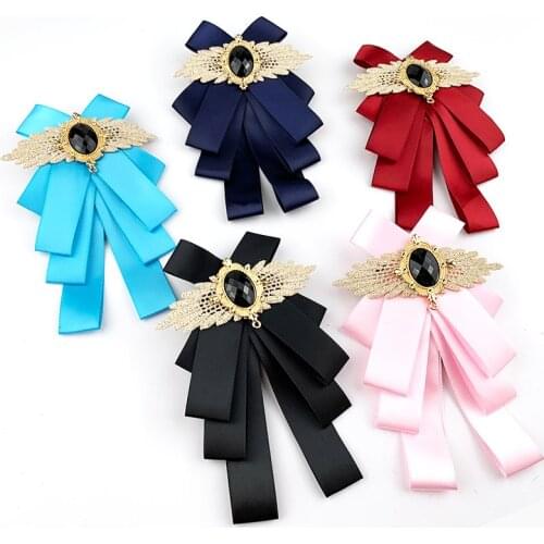 Big Mens Bowtie Blue Cloth Art British Style Neck Ties Crystal Bow Tie for Womens Tops and Blouses Shirt Collar Accessories A137