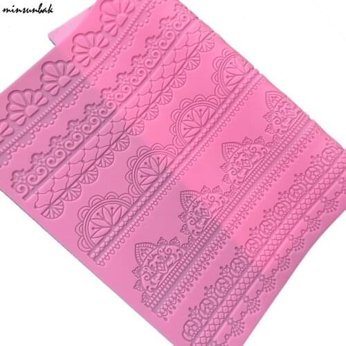 Large Silicone Lace Mat Fondant Cake Border Lace Decoration Tool Sugar Craft Lace Mat