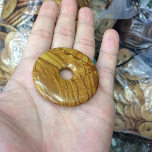 50mm donut shape yellow jaspers stone beads natural stone beads DIY loose beads for jewely making 1 piece wholesale