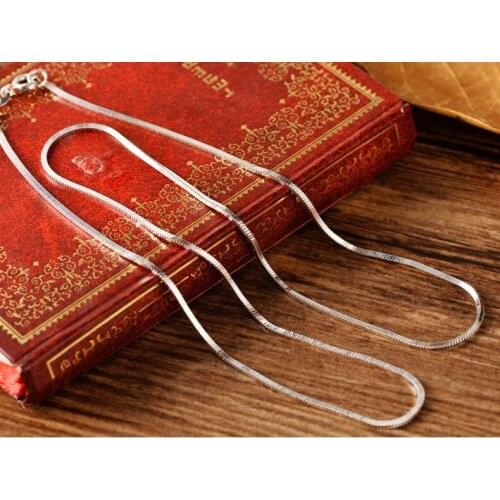 S925 sterling silver square thread snake bone chain creative fashion simple clavicle chain men and women 1.8mm