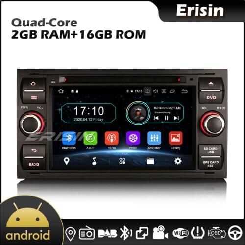 Erisin EU Warehouse 5931 7" Android 10.0 GPS DAB 4G DVB-T2 CarPlay Autoradio for Ford C Max Connect Fiesta Fusion Galaxy Kuga
