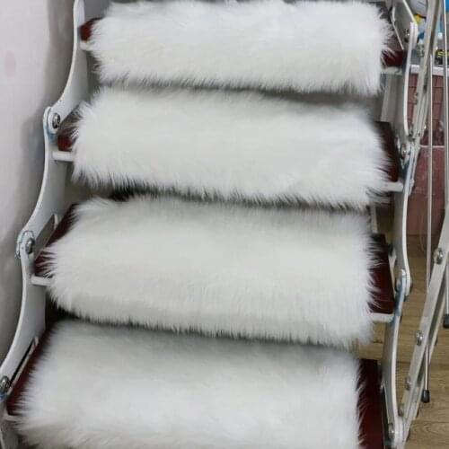 European style stair mat plush non-slip mute household rotating steps glue-free self-priming mat carpet