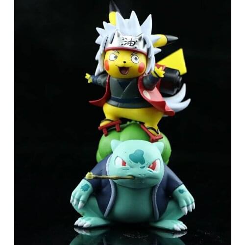 Pokemon Naruto Anime Figure Jiraiya Pikachu Bulbasaur Figurine PVC Figurine Toad Figma Shippuden Monster Juguetes Collectible