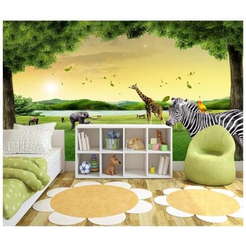 3d photo wallpaper custom 3d murals wallpaper mural Animals Wall of setting of forest animals background wall murals home decor
