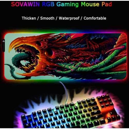 Hyper Beast RGB Gaming Mouse Pad Large Mouse Mat Big Computer Mousepad Led Backlight XXL Mause Pad Keyboard Desk Mat for CSGO