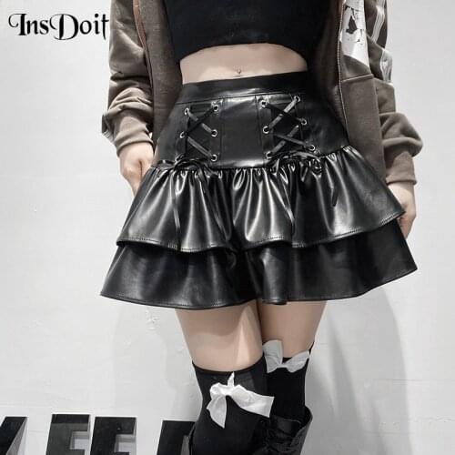 INSDOIT Women's Leather Skirts