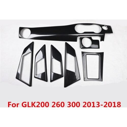 Carbon Fiber Printed Car AC Center Control Cover Dashboard Handle Moulding Trimfor Mercedes-Benz GLK200 GLK260 GLK300 2013-2018