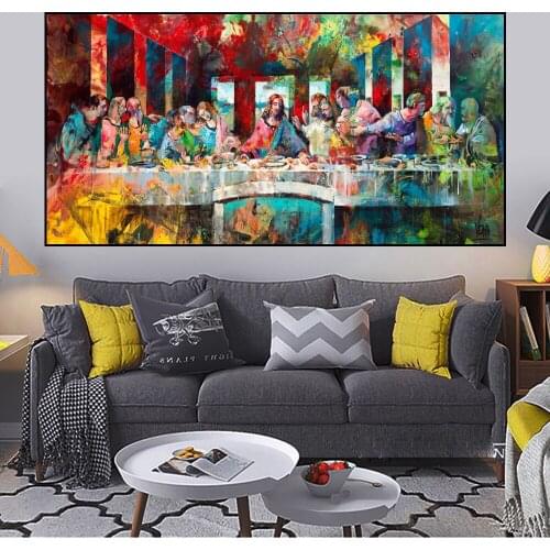 The Last Supper Oil Painting Mural By Da Vinci Wall Art Posters Prints Wall Pictures for Living Room Modern Home Cuadros Decor