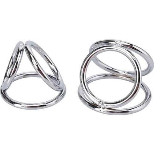 Stainless Steel Penis Ring Ball Metal Scrotum Stretcher Restraint Ring Delay Ejaculation Cockring BDSM Sex Toy For Men Sex Shop