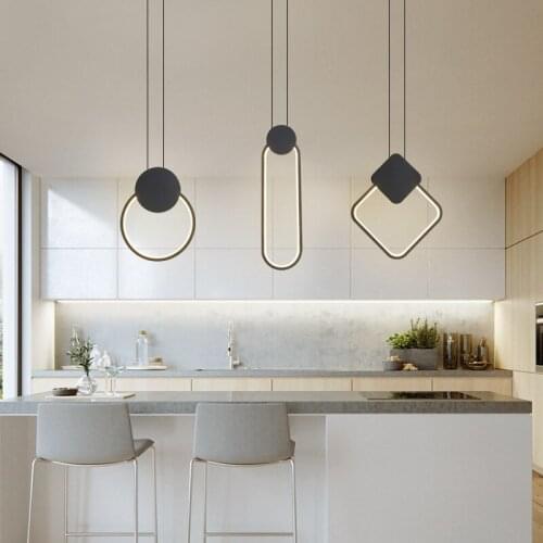 Bedside small chandelier Nordic simple modern bedroom bedside lamp LED geometric creative personality long line Chandelier