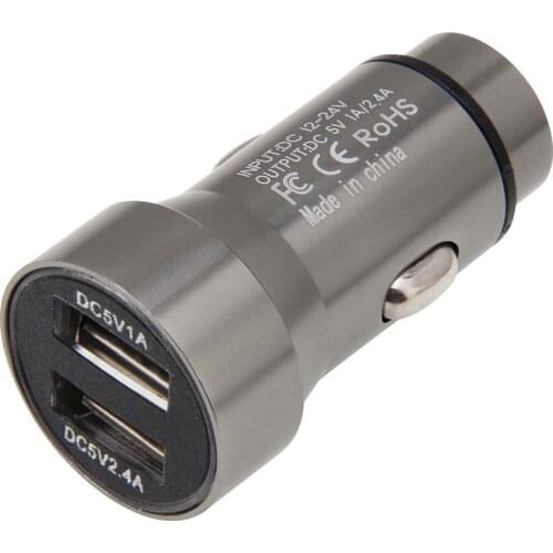 Metal 5V 2.4A Dual USB Car Charger for iPhone 11 Samsung S9 Mobile Phone Charger for Xiaomi Car Phone Charger 300pcs/lot