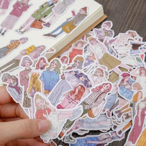 99pcs Fashion Mori girl stickers DIY scrapbooking base collage mobile computer happy planner decoration stickers