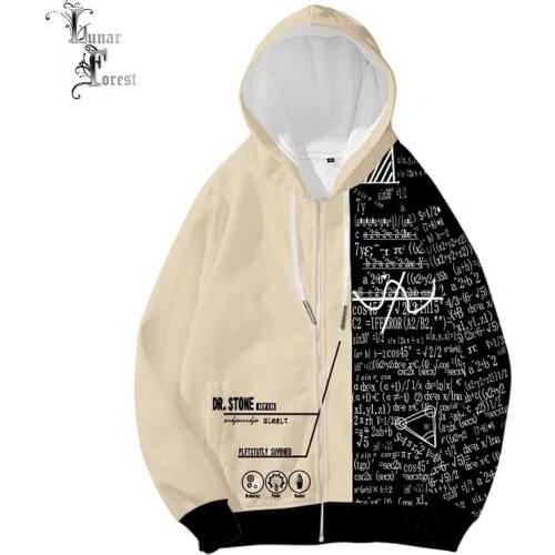 Dr. STONE 3D Printing Men/Women Autumn Fashion Japanese Anime Zipper Hoodies Sweatshirt Long Sleeves Pollover Plus Size