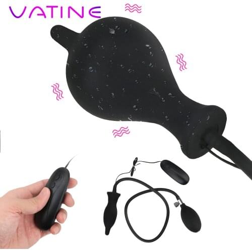 VATINE 10 Speeds Inflatable Big Anal Plug Anal Dilator Dildo Pump Sex Toys For Woman Men Gay Masturbator