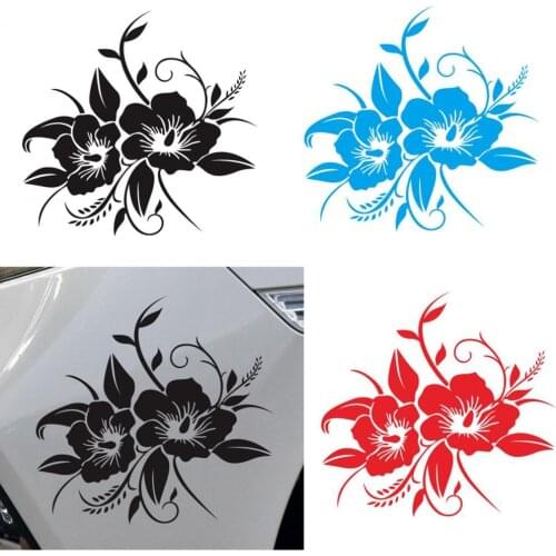 D-798 Car Sticker Wide Application Sun-resistant Solid Color Auto Reflective Flower Decal Exterior Part