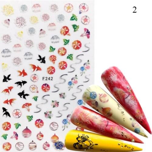 Newest 3D Nail Slider Black Russia Letter Sticker Decals Flamingo Design Adhesive Manicure Tips Nail Art Decorations