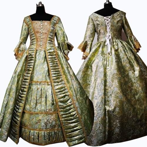 2019 new Green Vintage costumes 18th Duchess Retro medieval Renaissance Reenactment Theatre Civil war Victorian dress D-255