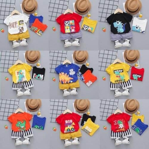 New Arrival Infant Baby Clothing Sets Cotton Kids Boys Girls Short Sleeve Top+shorts 2pcs Summer Casual Childrens Clothes Set