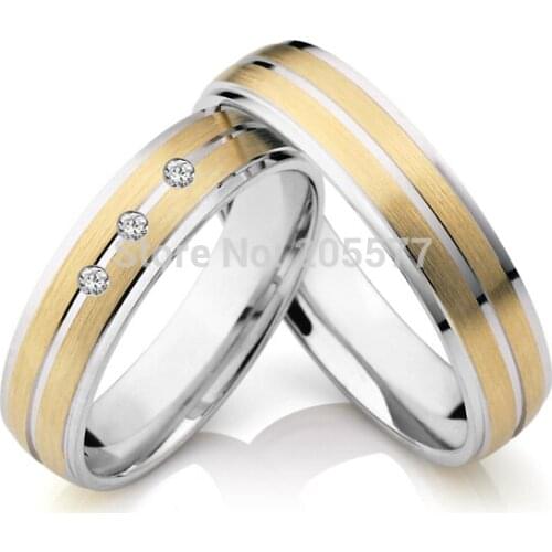Top Quality Handmade yellow Gold Plating super discount Cheap engagement wedding bands couple rings