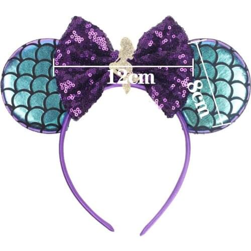 Disney 2020 Cute Girls Bows Headband Ears Hair-Accessories Kid Women Head-Accessories Headdress Head Hair-Band Festival Party